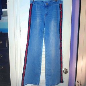 Rocks & Indigo snap button flare jeans